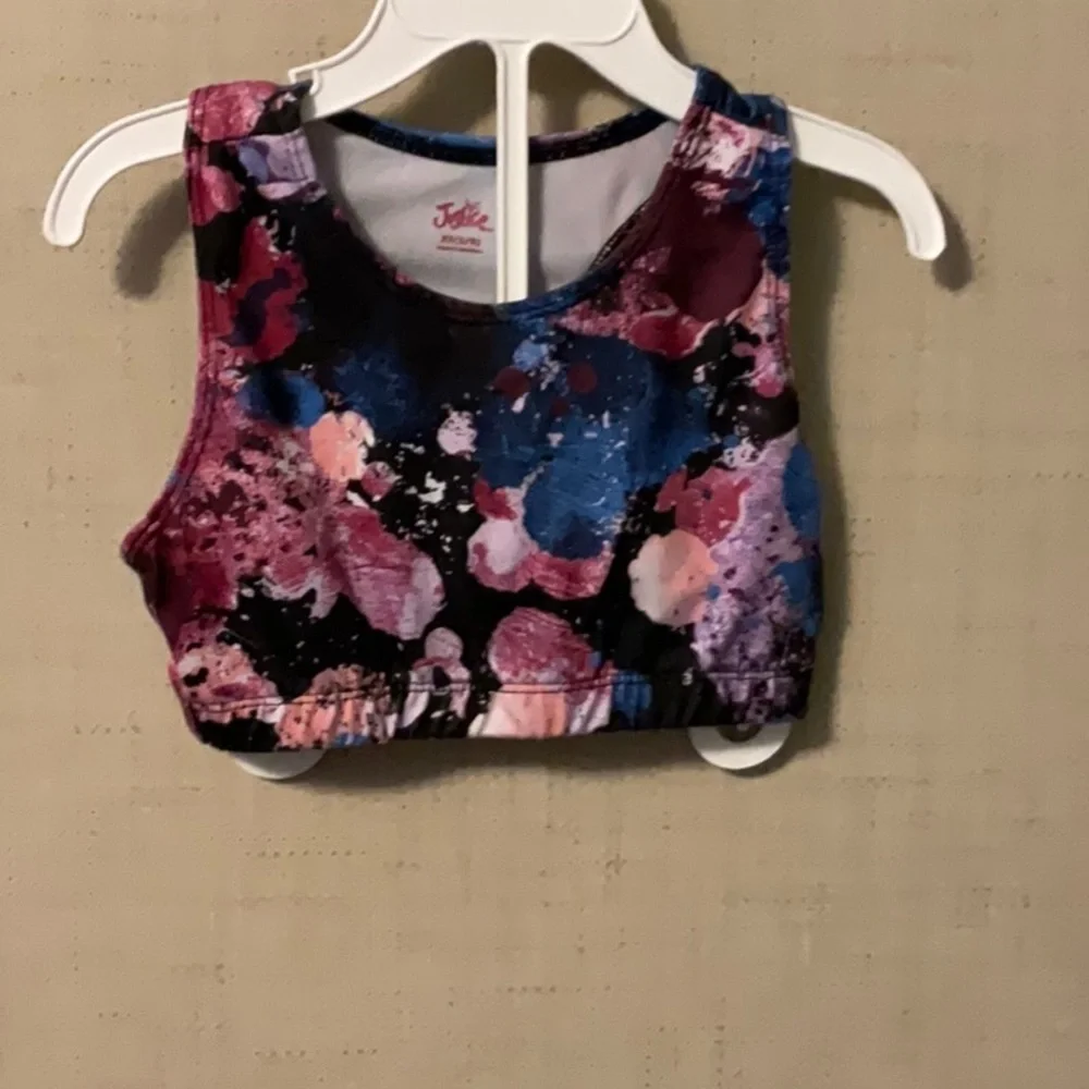 Justice Pink and Blue Floral Camisole Sleeveless Top